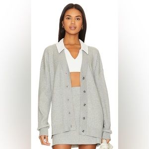 NWT- WeWoreWhat x Revolve Varsity Cardigan in Light Heather Grey